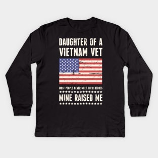 Daughter Of A Vietnam Veteran Kids Long Sleeve T-Shirt